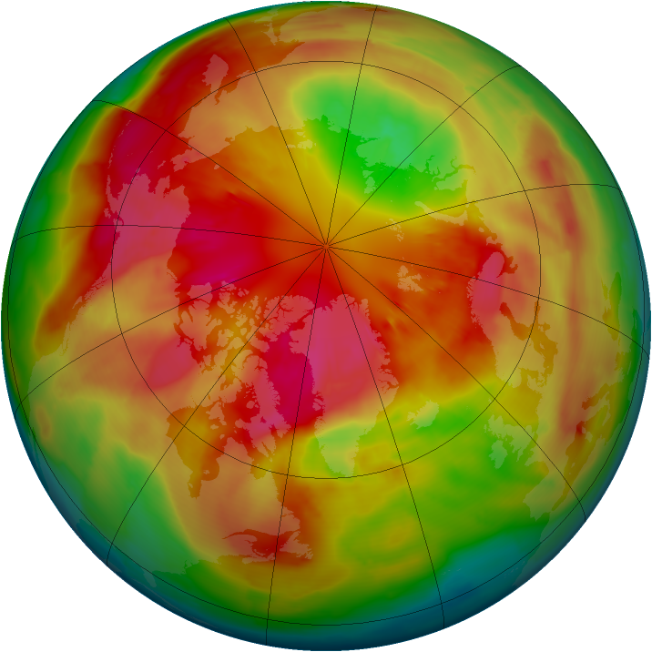 Arctic ozone map for 09 March 2010